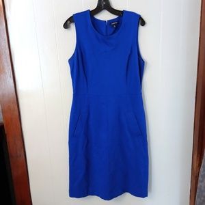 Lands' End Sleeveless Blue Formal Dress w/ Pockets